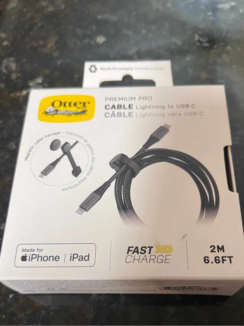 New OtterBox Premium Pro Lightning to USB-C Cable Fast Charge 6.6FT NIB